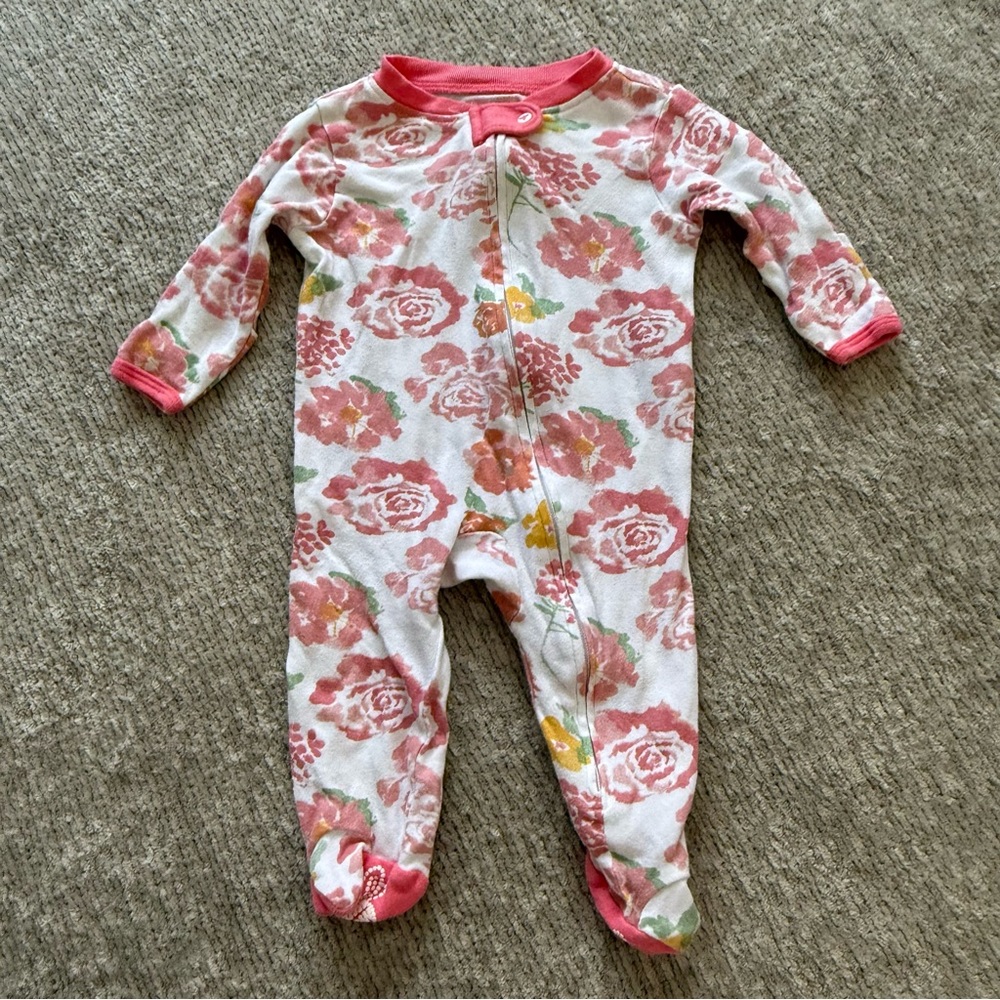 Burt's‎ Bees Baby Floral Footed Sleeper 0–3M Organic Cotton